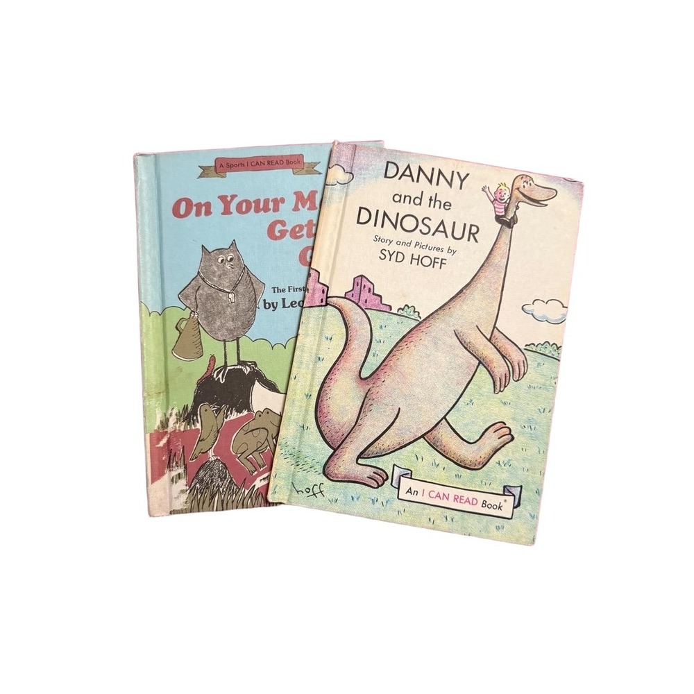 I CAN READ Vtg Kids Books Danny Dinosaur On Your Mark 2-Book Set Flawed Collect